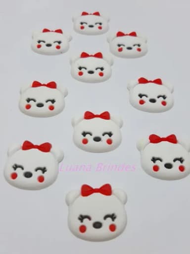 Aplique Panda Emborrachado - pct com 10 unidades