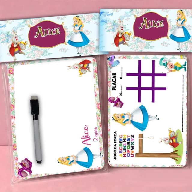 Lousa Magica Personalizada lembrancinhas da Alice no Pais das Maravilhas
