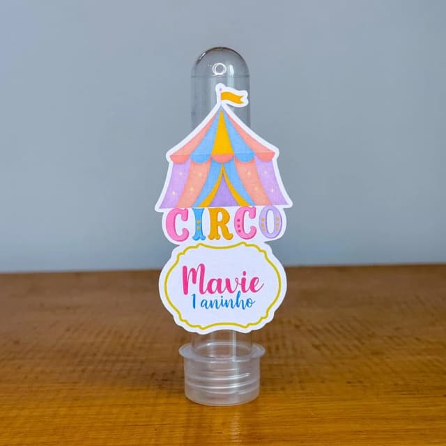 Apliques para Tubetes Personalizados CIRCO ENCANTADO - Decoração de Festa | Lembrancinhas | Aniversário | Personalizados