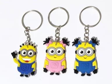 Chaveiro Minions Emborrachado Pacote com 6 Unidades