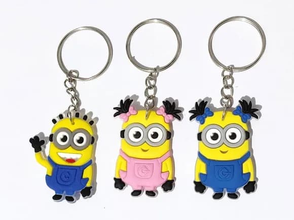 Chaveiro Minions Emborrachado Pacote com 6 Unidades