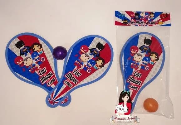 Raquetes de Ping Pong Tema Heróis Cute