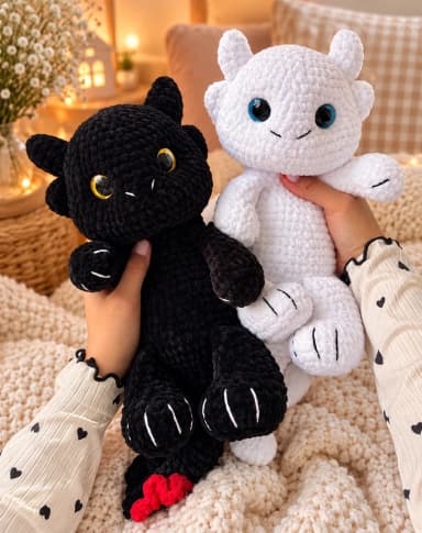 Banguela e Fúria da Luz Amigurumi