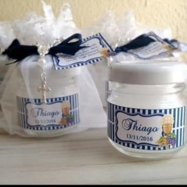 Lembrancinha Batizado Vela com Terço