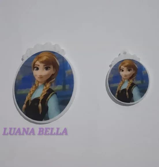 Kit Aplique e Pingente em acrílico Princesa Ana-pct c/3 Kits