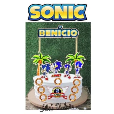 Topo de Bolo Sonic