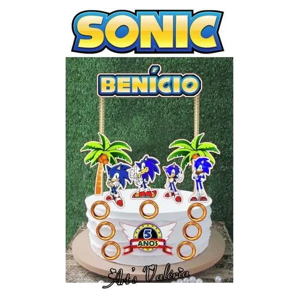 Topo de Bolo Sonic