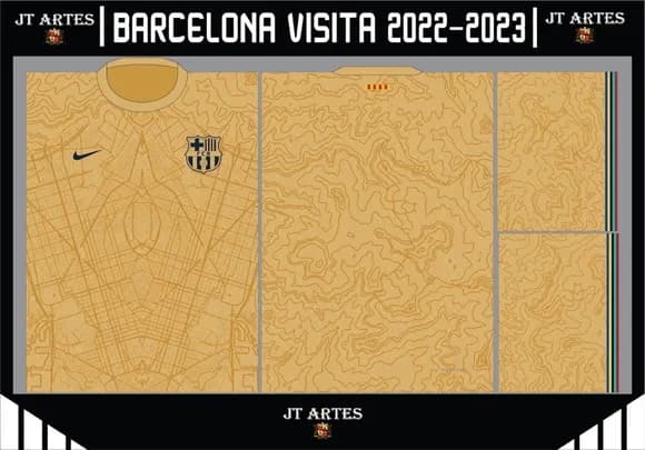 Vetor Camisa do Barcelona Visita 2022/2023
