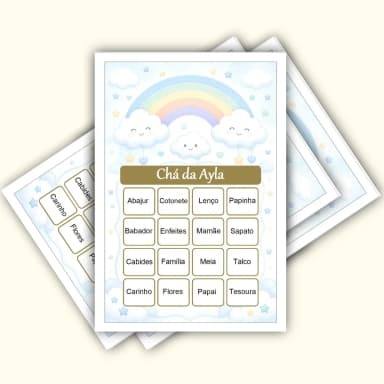 Bingo Chá de Bebê Menina PDF Para Imprimir