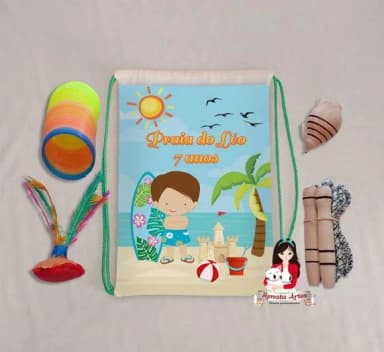 Mochila Boa Infância Tema Praia