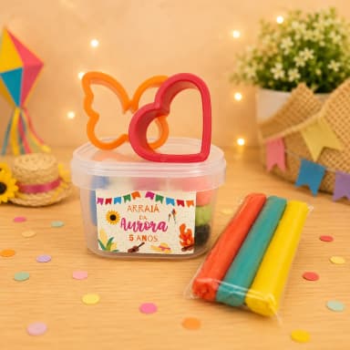 15 kit Massinha no Pote Personalizado - Arraial - Festa Junina - Festa Junina - Trabalhamos com qualquer tema - Informar tema no chat