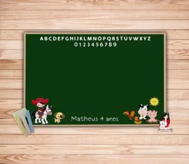 Lousa Personalizada com Giz Fazendinha