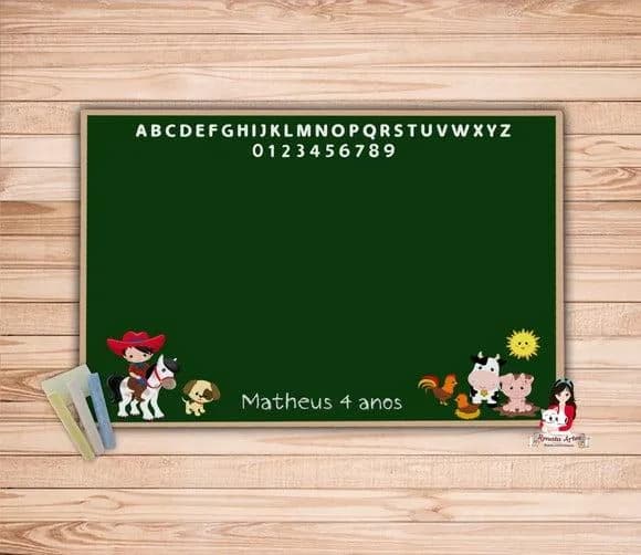 Lousa Personalizada com Giz Fazendinha