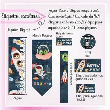 60 Etiquetas Escolares