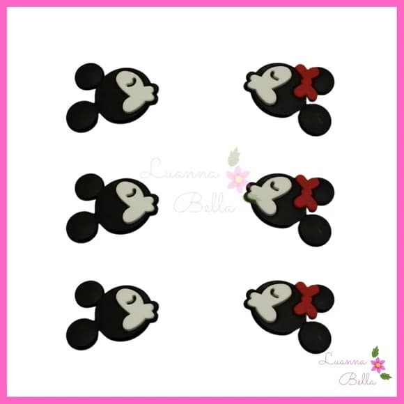 Apliques Minie e Mickey emborrachados - Pct c/6 unds
