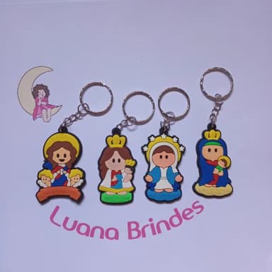 Chaveiro Nossa Senhora de Borracha 5,3cm Pct 4 Unidades