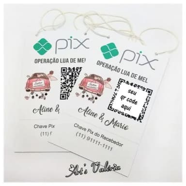 Plaquinhas Pix Qr Code Operação Lua de Mel - Par