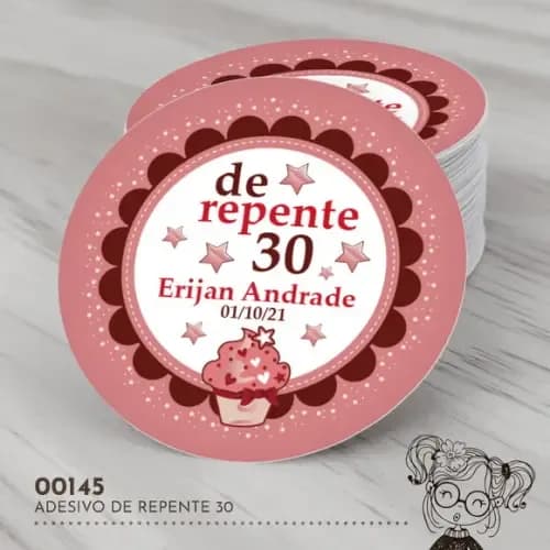 Adesivo Redondo de Repente 30 - 00145