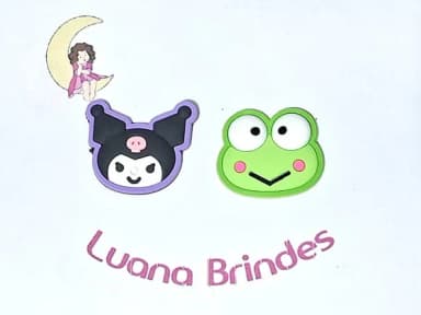 Aplique Keroppi e Kuromi Emborrachado Pacote com 10 Unidades