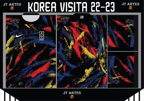 Vetor da Camisa Coréia do Sul Visita 22-23