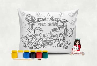 Almofada com Tinta para Colorir Presépio