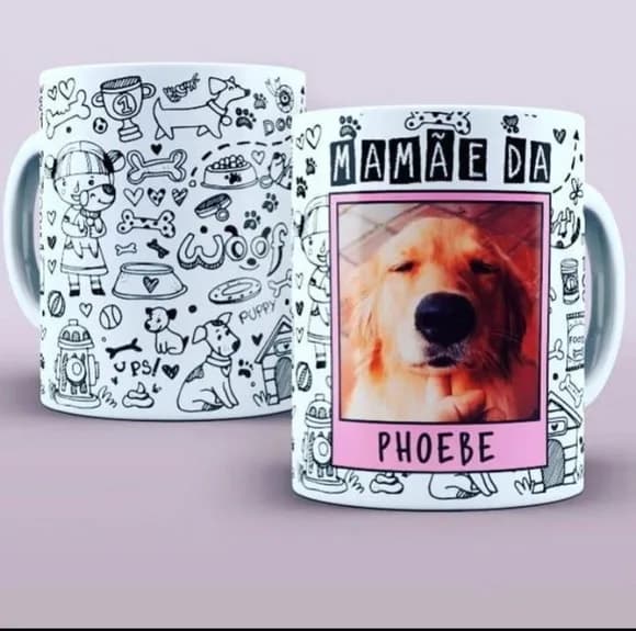 Caneca Personalizada Mamãe de Pet com Foto do Cachorro