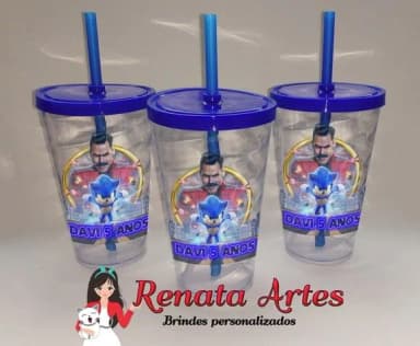 Copo com Canudo 500ml Sonic