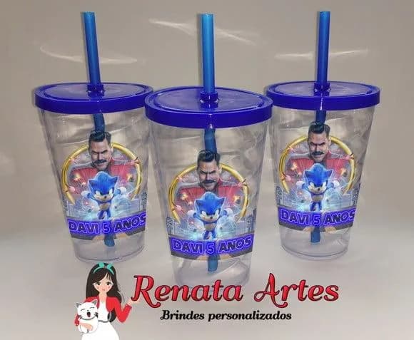 Copo com Canudo 500ml Sonic