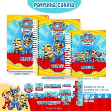 Caderno + Etiquetas + Tag Personalizada + Lápis