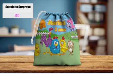 Saquinho Supresa para lembrancinhas da Galinha Pintadinha