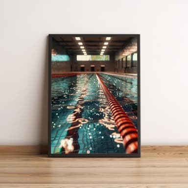 Quadro com pista de natação em foco artístico 2189