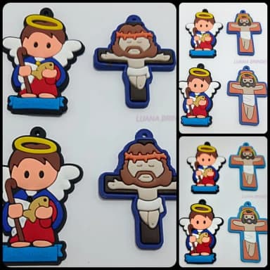 Kit São Rafael e Crucifixo de Borracha - Pct C/3 kits