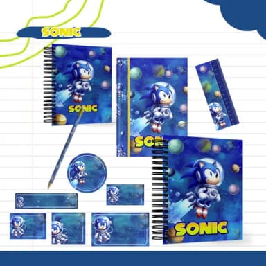 4 Cadernos Brochurão + Kit 25 Etiquetas