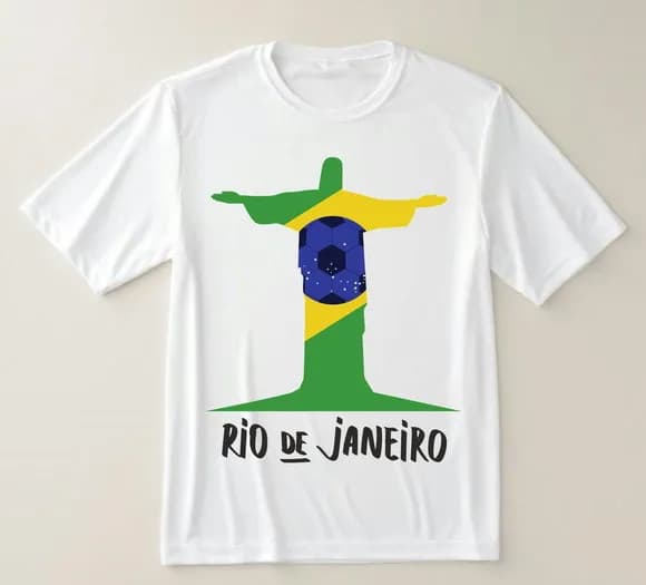 Camiseta Cristo Redentor Brasil Futebol Rio de Janeiro