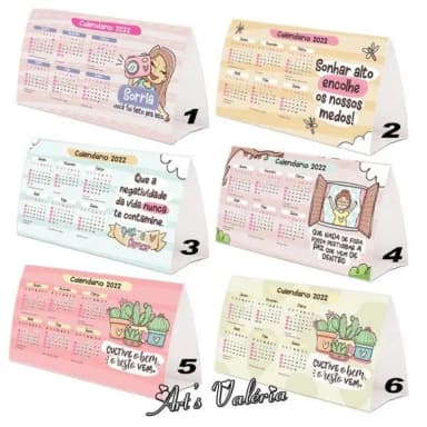 Calendário de Mesa Motivacional