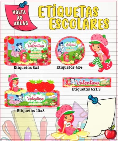 60 Etiquetas Escolares Personalizadas Prova D'agua