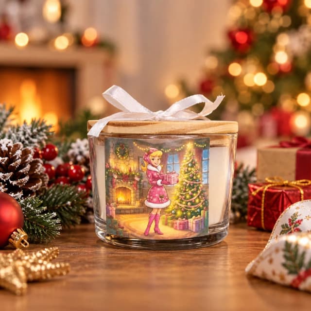 Vela Aromática no Copo Personalizada Natal Penélope Charmosa - Trabalhamos com outros temas - Informar  tema no chat
