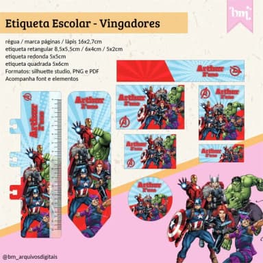 60 Etiquetas Vingadores