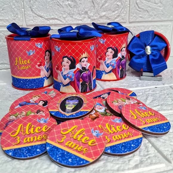 Jogo da Memória em mdf na Tubo Lata - Branca de Neve