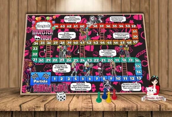 Tabuleiro Educativo Tema Monster High