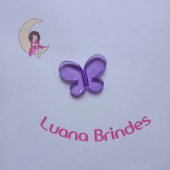 Borboletas de Acrílico Lilás Passante 2,5cm Pct 20 Unids