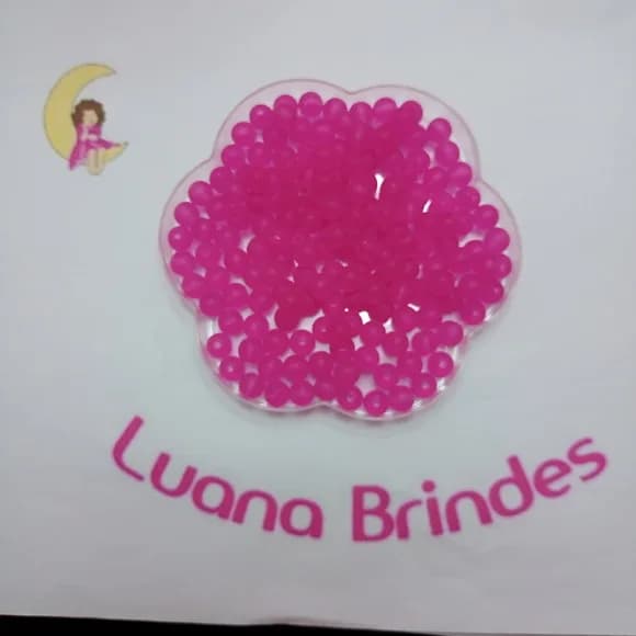 Bola Fosca Com Furo Pink 8mm Pct 100 Unidades