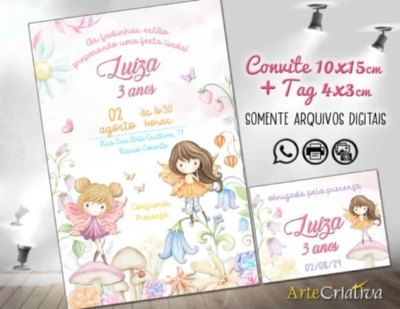 Convite Digital C/tag Jardim das Fadas 12