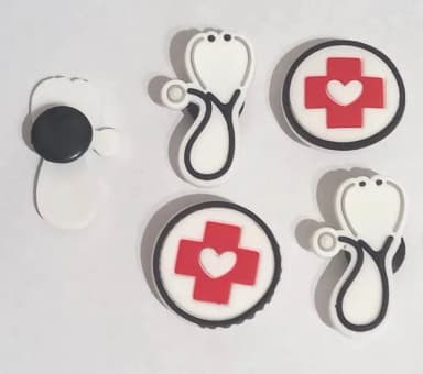 Pins para Crocs Enfermagem Variados - 6 Unidades