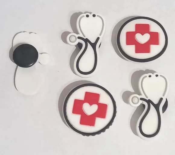 Pins para Crocs Enfermagem Variados - 6 Unidades