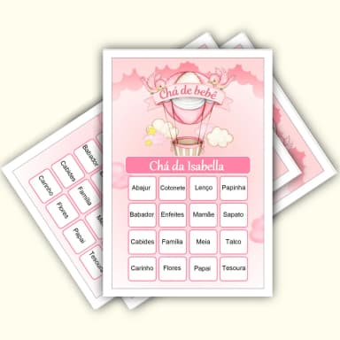 Bingo Chá de Bebê Menina Pdf Para Imprimir
