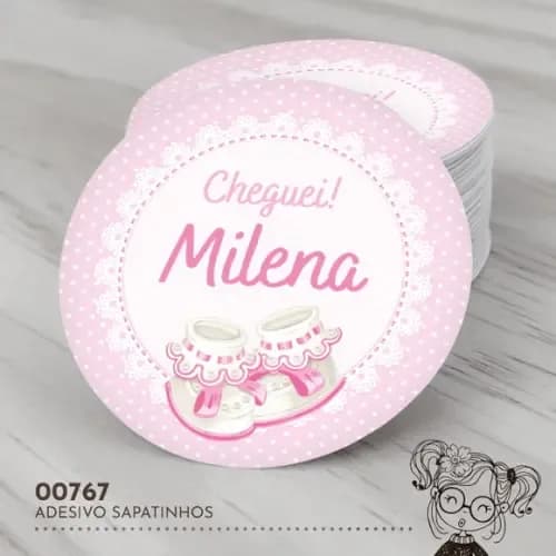 Adesivo Redondo Sapatinhos - 00767