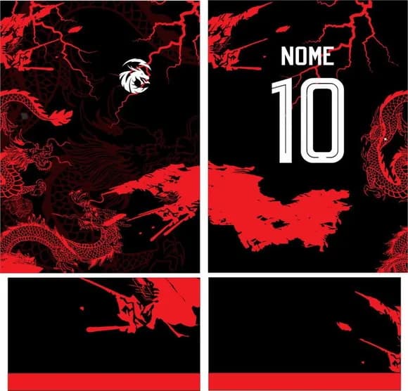 Arte Vetor Camisa Interlasse Dragão Mod-217