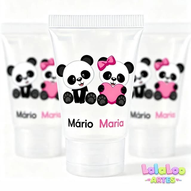Lembrancinha Bisnaga Chá Revelação Panda Personalizado