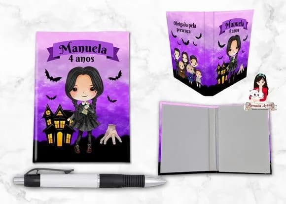 Bloquinho com Caneta Personalizados Wandinha